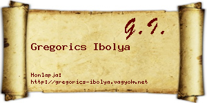 Gregorics Ibolya névjegykártya
